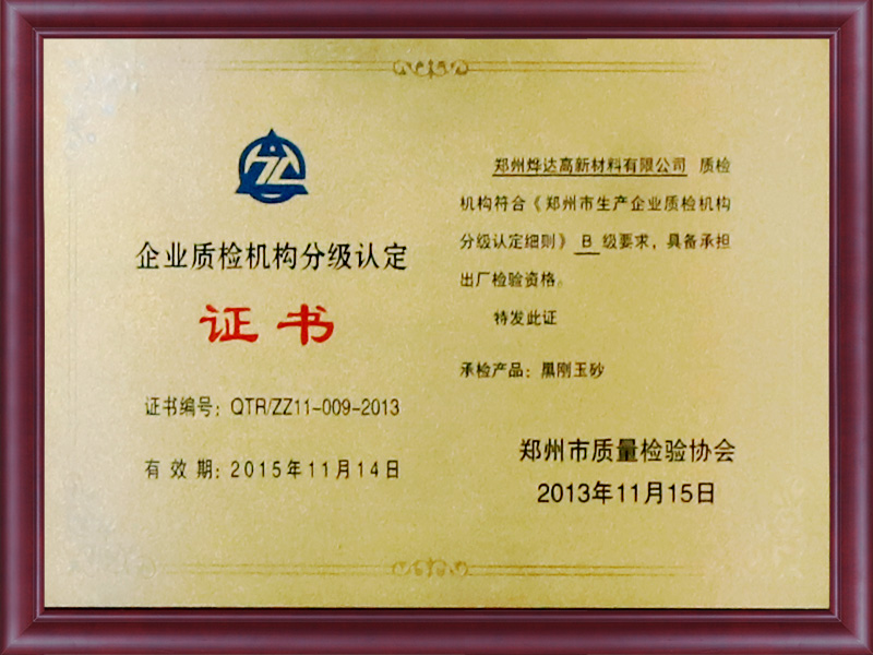 Enterprise quality inspection agency classification certification certificate